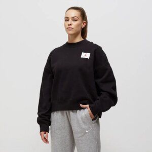 Jordan Women's Black Flight Fleece Loose Fit Crewneck Pullover Sweatshirt Size L